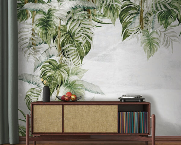 Papel de parede Folhas tropicais num fundo suave (REF: u93228) Papel de parede Papel de parede Folhas tropicais num fundo suave (REF: u93228)