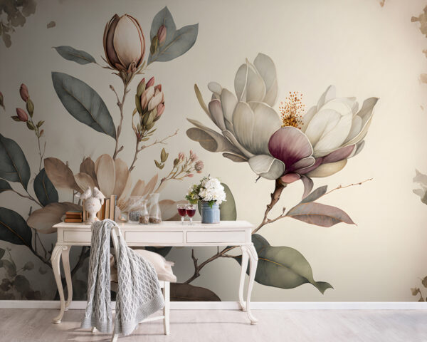 A magnólia floresce com uma elegância graciosa Papel de parede A magnólia floresce com uma elegância graciosa