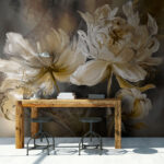 Papel de parede Arte floral elegante com pormenores intrincados.