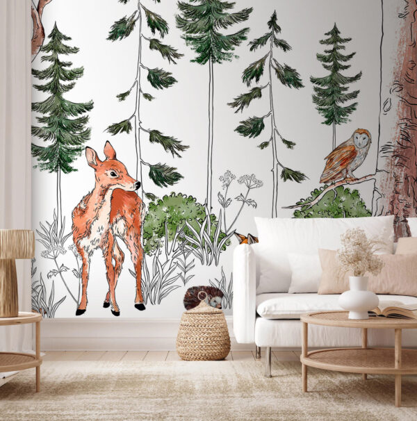 Grupo de animais numa floresta Papel de parede Grupo de animais numa floresta