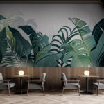 Papel de parede Grupo de folhas verdes