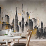 Papel de parede Pintura de uma cidade