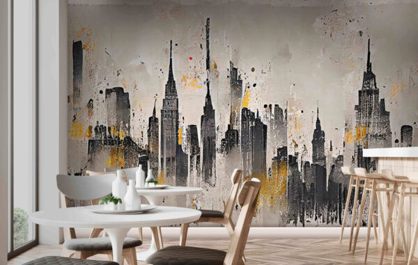 Papel de parede Pintura de uma cidade (REF: u75797) Papel de parede Papel de parede Pintura de uma cidade (REF: u75797)