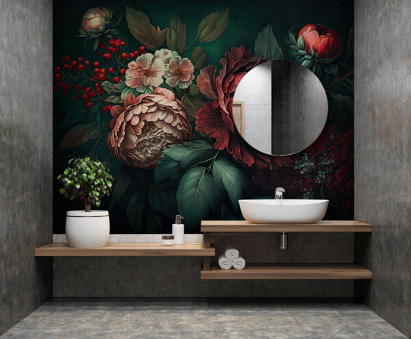 Papel de parede Flores elegantes com cores ricas (REF: u75412) Papel de parede Papel de parede Flores elegantes com cores ricas (REF: u75412)