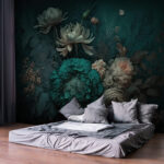 Papel de parede Obra de arte floral com pétalas delicadas.