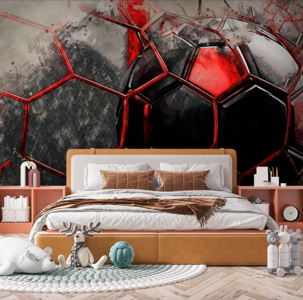 Hexágonos vermelhos numa superfície branca Papel de parede Hexágonos vermelhos numa superfície branca