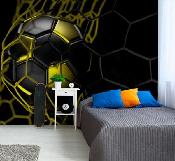 Bola de futebol numa rede Papel de parede Bola de futebol numa rede