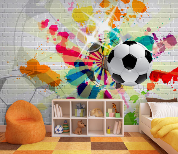 Bola de futebol a preto e branco Papel de parede Bola de futebol a preto e branco