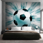 Papel de parede Bola de futebol com movimento dinâmico.
