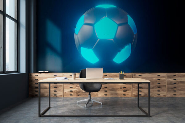 Bola de futebol que brilha no escuro Papel de parede Bola de futebol que brilha no escuro
