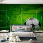 Papel de parede Bola de futebol num campo verde