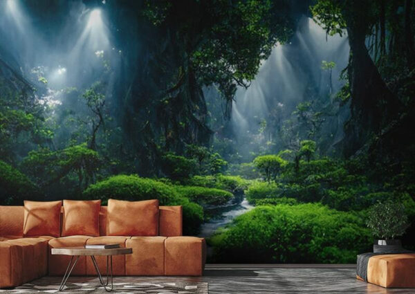 Papel de parede Rio que corre através de uma floresta (REF: u72430) Papel de parede Papel de parede Rio que corre através de uma floresta (REF: u72430)