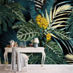 Papel de parede Padrão de plantas tropicais
