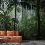 Papel de parede Selva densa com atmosfera enevoada.