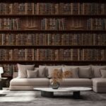 Papel de parede Parede de livros com barcos