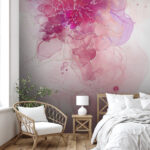 Papel de parede Flor cor-de-rosa e roxa