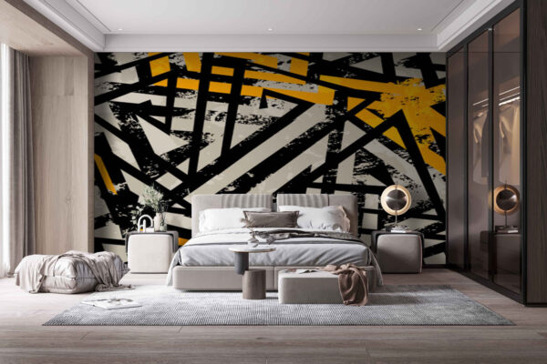 Padrão preto e amarelo Papel de parede Padrão preto e amarelo