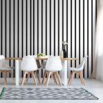 Papel de parede Linhas verticais a preto e branco
