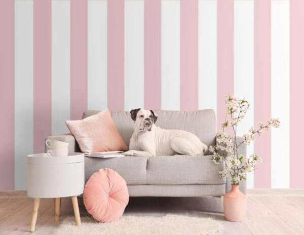 Padrão às riscas cor-de-rosa e brancas Papel de parede Padrão às riscas cor-de-rosa e brancas