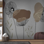 Papel de parede Desenho de flores e plantas