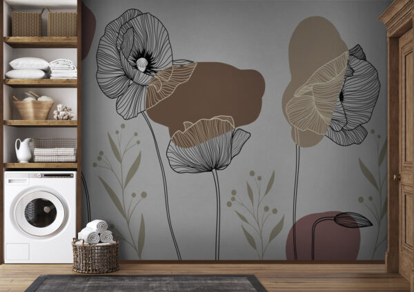 Desenho de flores e plantas Papel de parede Desenho de flores e plantas