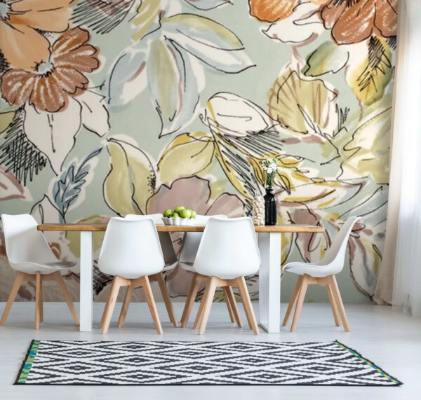 Padrão floral vintage com tons pastel Papel de parede Padrão floral vintage com tons pastel