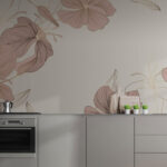 Papel de parede Delicado desenho de linhas florais