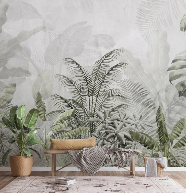 Papel de parede Vegetação luxuriante com folhas tropicais (REF: u71284v3) Papel de parede Papel de parede Vegetação luxuriante com folhas tropicais (REF: u71284v3)