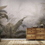 Papel de parede Paisagem mística de folhagem tropical
