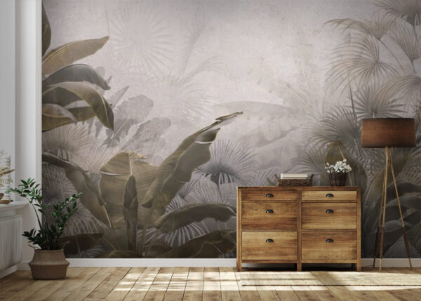 Paisagem mística de folhagem tropical Papel de parede Paisagem mística de folhagem tropical