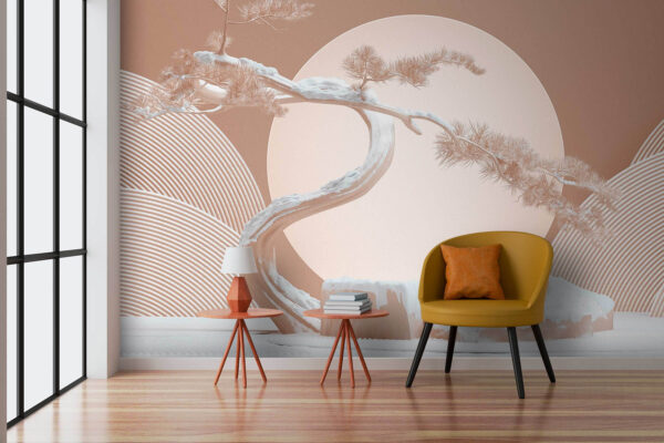 Paisagem minimalista com vibrações zen Papel de parede Paisagem minimalista com vibrações zen