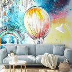 Papel de parede Balão de ar quente no céu