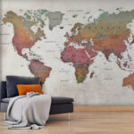 Papel de parede Mapa da Austrália com texto a preto