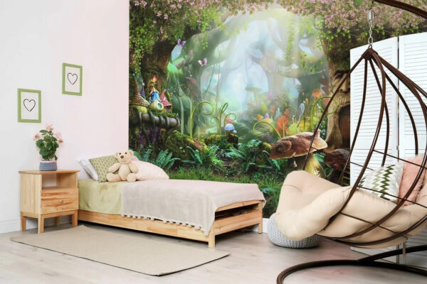 Casa de cogumelos na relva Papel de parede Casa de cogumelos na relva