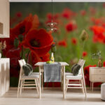 Papel de parede Campo de flores vermelhas