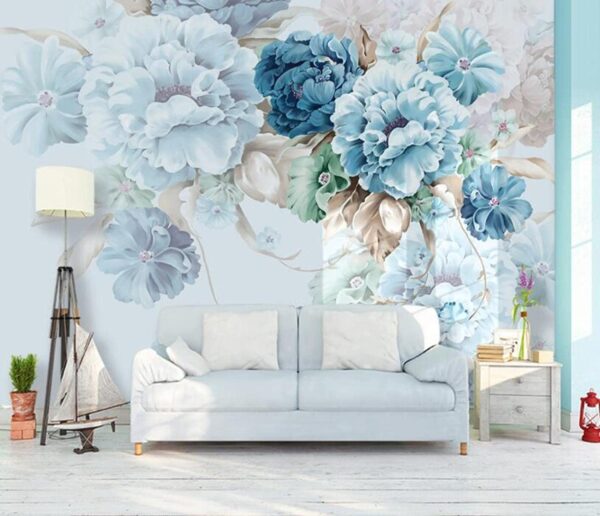 Papel de parede Flores de azul-petróleo elegantes em harmonia suave (REF: u59900) Papel de parede Papel de parede Flores de azul-petróleo elegantes em harmonia suave (REF: u59900)