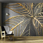 Papel de parede Desenho intrincado de folhas sobre um pano de fundo