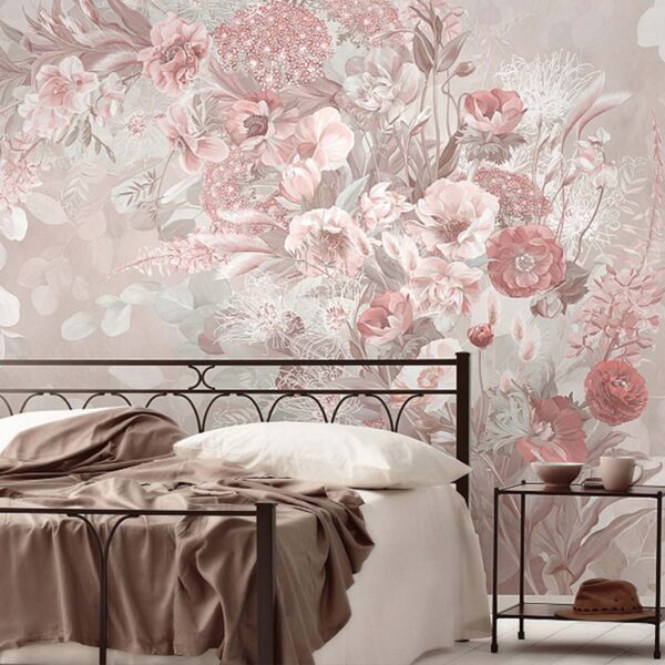 Flores delicadas em tons suaves Papel de parede Flores delicadas em tons suaves