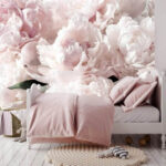 Papel de parede Flores delicadas em tons pastel suaves.