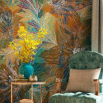 Papel de parede Elegância floral em tons de terra