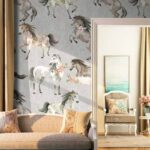 Papel de parede Cavalo com flores no pelo