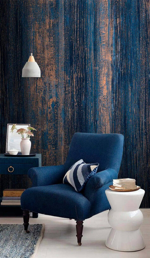 Padrão texturado em azul e bronze Papel de parede Padrão texturado em azul e bronze