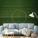 Papel de parede Campo de futebol com um círculo branco