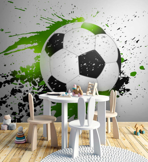 Bola de futebol com salpicos artísticos Papel de parede Bola de futebol com salpicos artísticos