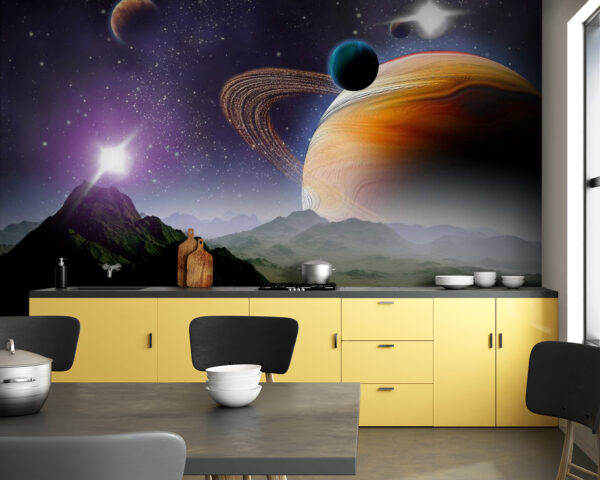 Planetas e estrelas no espaço Papel de parede Planetas e estrelas no espaço