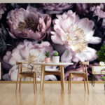 Papel de parede Flores a desabrochar em tons suaves.