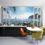 Papel de parede Janela com vista para o mar