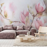 Papel de parede Pintura a aguarela de uma tulipa
