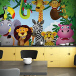 Papel de parede Grupo de animais na selva