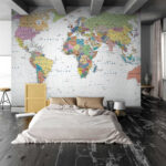 Papel de parede Mapa da Austrália com texto a preto